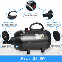 Dog Dryer for Large Dogs 5.2HP 3800W High Velocity Pet Hair Dryers – Essentials for Dogs - Black - image 3