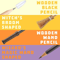 Chinco 20 Pcs Wizard Wand Witch Broom Pencils - image 3