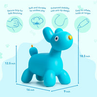 ZOOJOY Inflatable Horse Hopping Toy - Blue Dog Bouncy Animals - image 3