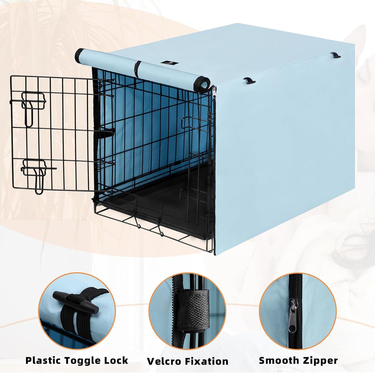X-ZONE PET Dog Crate Cover Waterproof Kennel Cover - 30.0"L x 19.0"W x 21.0"H / Blue - image 4