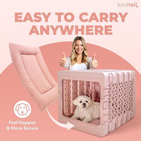 KindTail Dog Crate Pad - Soft Velvet, Reversible Bed - Machine Washable Kennel Mat for Pets up to 15 lbs, Mattress for Cozy Sleeping - 20” x 15” x 1” (Light Grey, Small)