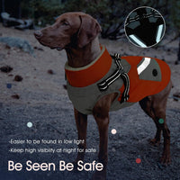 Dog Winter Coat with Harness Built in - Large(Chest:24.4 in) / Orange - image 4
