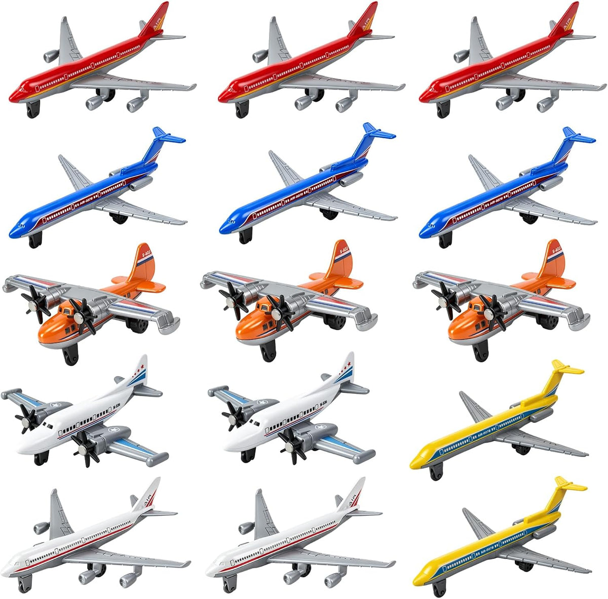 Toy Airplane 6 Pack, Diecast Airplane Toy for Boys Age 3 4-7 8-12 – Fun for Kids & Family - Toy Airplanes