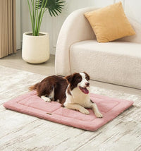 MADE 4 PETS Dog Crate Pad Bed for Large Dogs, Washable & Reversible, Anti-Slip Kennel Mat for Cozy Sleeping, Soft Fluffy Dog Bed for Indoor & Outdoor Use, 36"x27", Pink