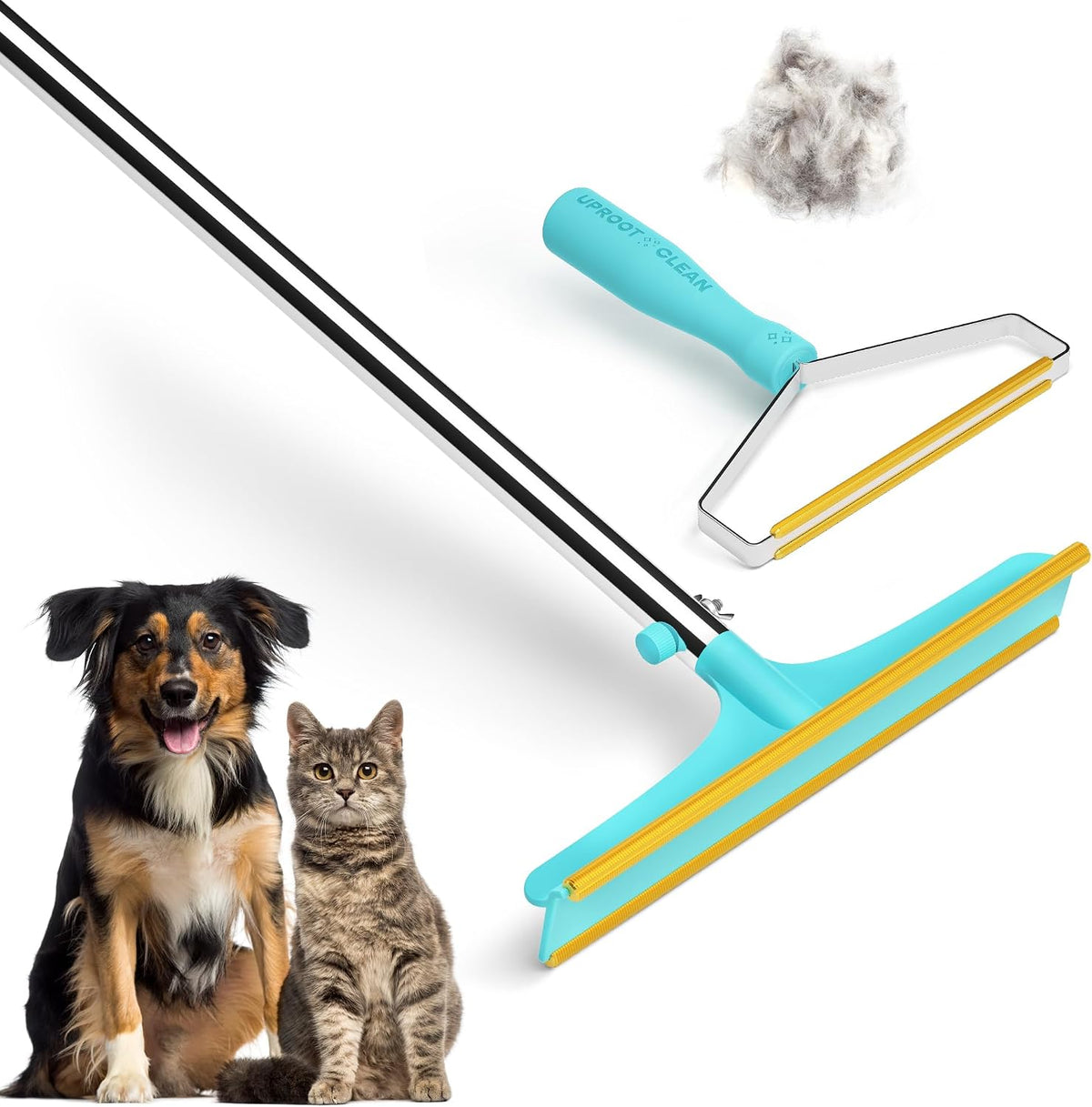 Uproot Clean Pro Bundle: Pet Hair Removal Tool & Carpet Rake w/t 60" - Xtra + Pro