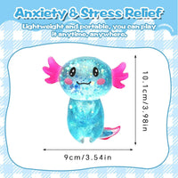 Ropuptl sitting axolotl squishy toy in purple, slow rising soft fidget - view 11