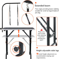 LEIBOU 45'' Height Adjustable and Foldable Pet Dog Grooming Table - 36'' / Black - image 3