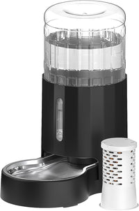 CZPET 5L Gravity Water Bowl Dispenser for Cats and Dogs – Essentials for Dogs - Black+Filter / 5L