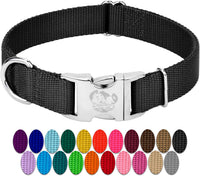 Country Brook Petz - Premium Nylon Dog Collar with Metal Buckle for Small Medium Large Breeds - 30+ - Small (Pack of 1) / Black