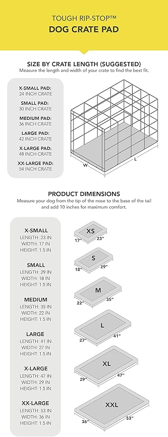 K9 Ballistics Tough Ripstop Dog Crate Pad - Durable & Machine Washable with Non-Skid Bottom and 120-Day Warranty, Fits 54" Wire Crates - XX-Large, Light Gray Velvet