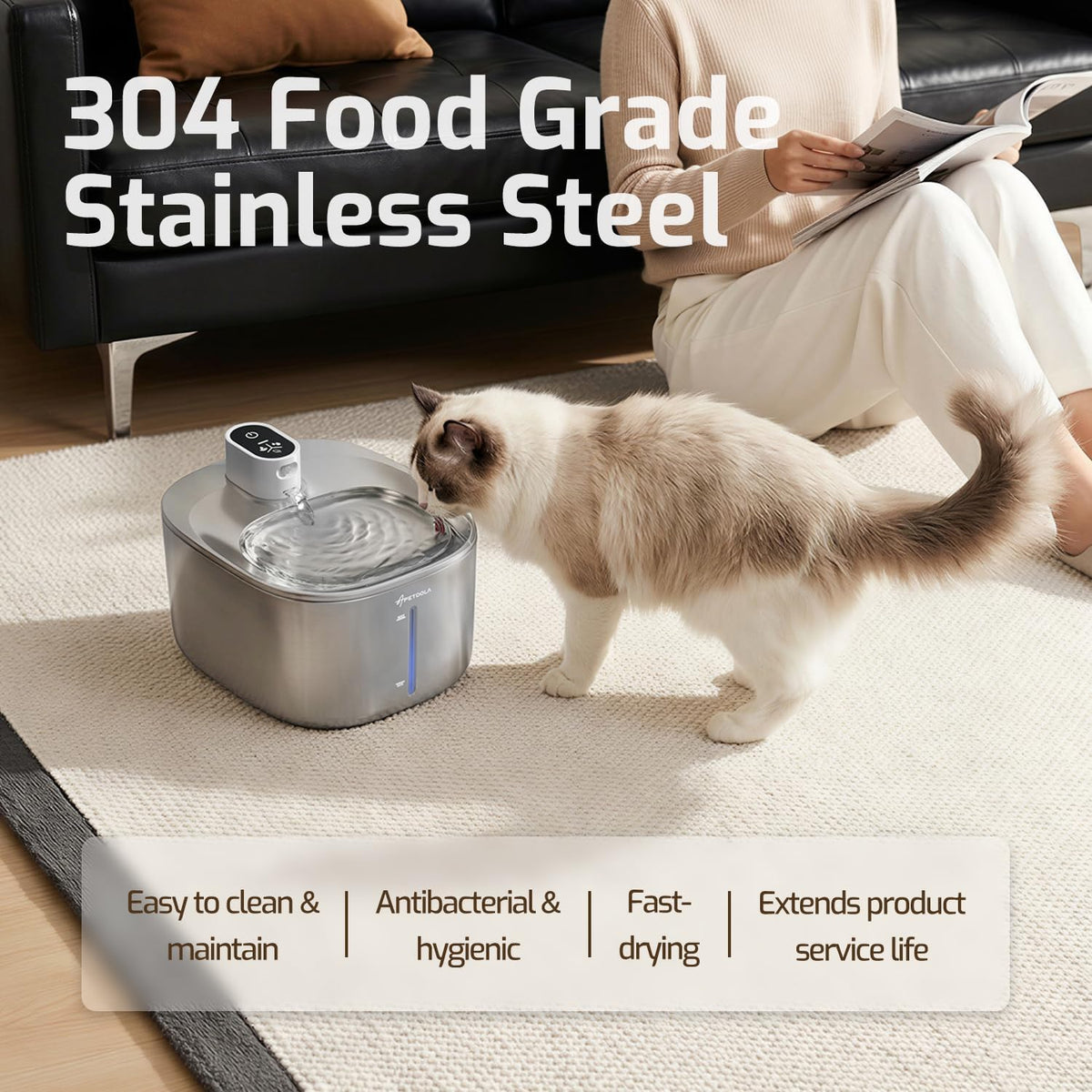 Wireless Cat Water Fountain Filter - White Cat Fountain+1 Set Filter - image 3