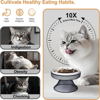 Raised Ceramic Cat Slow Feeder Bowl - white set of 1 - image 2