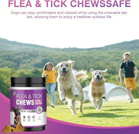 Dog Flea and Tick Treatment Chewable 200 Treatment Chews Natural Soft Chew Fleas Ticks Treatment Dog Oral Chewables Support Supplement Pest Defense Breeds and Ages Dogs Chicken Flavor