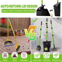 Pooper Scooper - 38" Long Adjustable Metal Handle Dog Pooper Scooper Swivel Bin & Rake & Spade - image 2