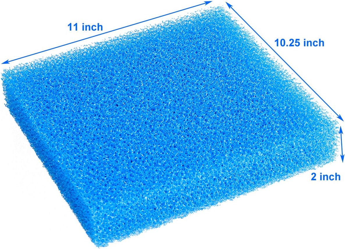 AQUANEAT Aquarium Filter Sponge Open Cell Foam Sheet Bio Sponge - 11" Lx 10.25"W x 2"H (Pack of 2) / Blue - image 3