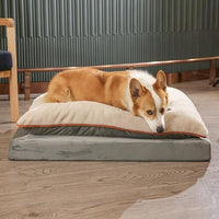 Amazon Basics Dog Bed with Cooling Gel Memory Foam, Pressure-Relief Support for Dogs up to 90lbs, Non-Slip Bottom, Machine Washable Cover, Extra Large Sized (40" x 30"), Grey
