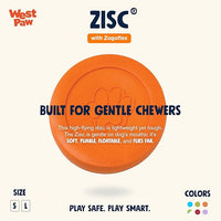 West Paw Zogoflex Zisc Dog Flying Disc, High Flying Aerodynamic Disc for Dogs Puppy – Lightweight, Floatable Disc for Fetch, Tug of War, Catch, Play – Doubles as Food/Water Bowl, Large 8.5", Tangerine