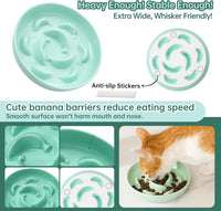 Ceramic Slow Feeder Cat Bowl - Green / 1.2"H Standard - image 4