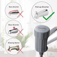 Pets Shower Attachment, Quick Connect on Tub Spout w/Front Diverter, Ideal for Washing Pets and Cleaning Tub, Portable and Convenience