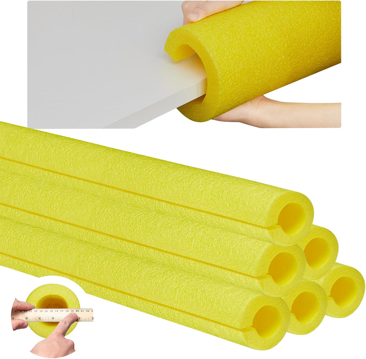 Hanaive jumbo pool noodles, 40 inch hollow EPE foam tubes in black, 4 pack - view 5