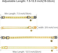 2 Pack Breakaway Cat Collars with Bells - Yellow - image 2