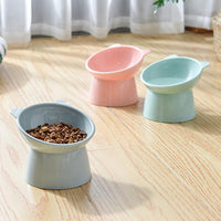 Tilted Cat Food Bowl, Whisker Friendly, Anti Vomiting, Slanted - Tall Cat Bowl-Blue - image 3