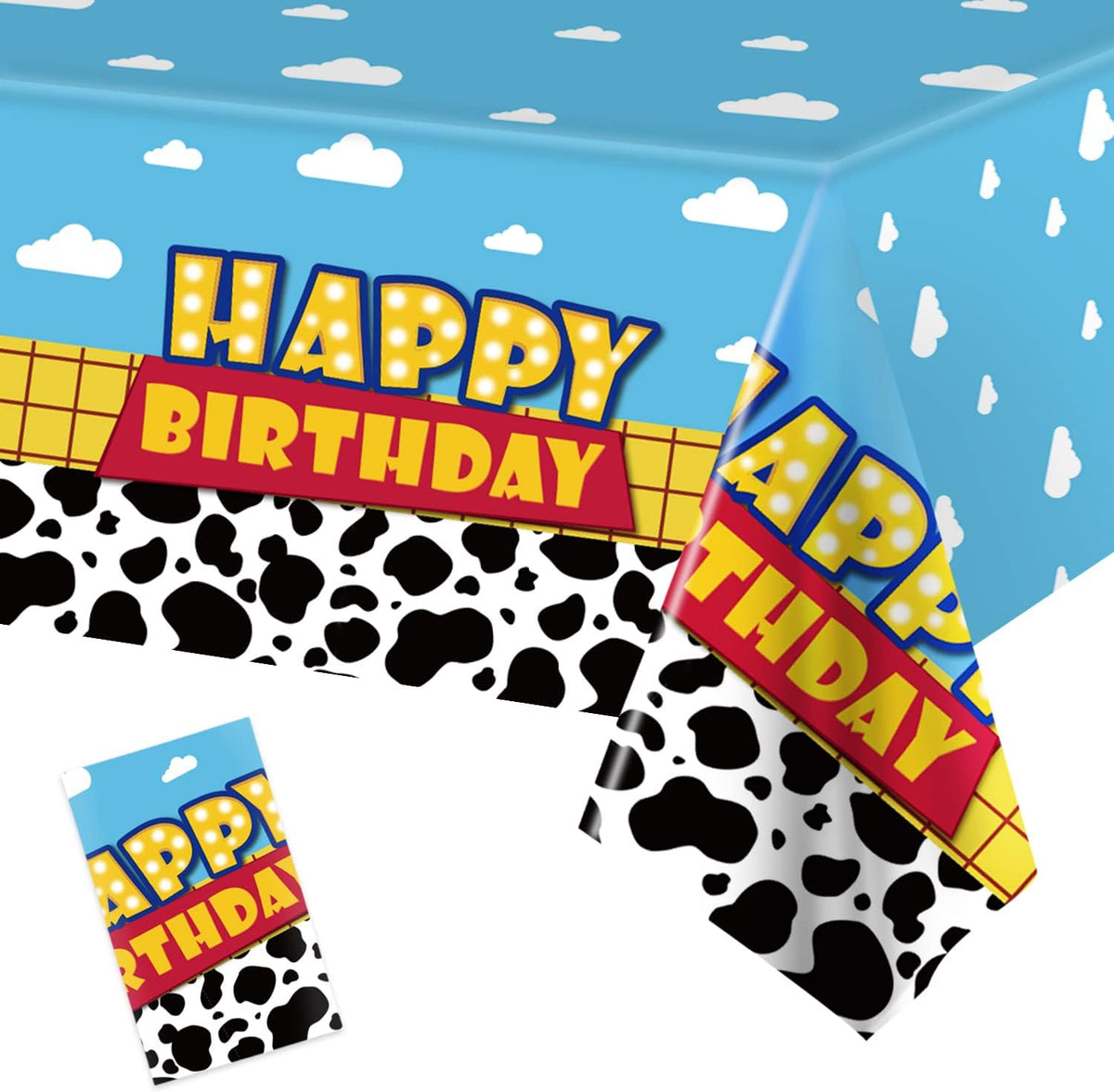 Ragnhild 3 Pack Cow Print Birthday Party Supplies Cow Pattern Printed - Blue / 1