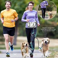 SHINE HAI Retractable Hands Free Dog Leash with Dual Bungees for 2 - Gray / For 2 Dog - image 2