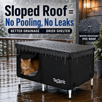 Outdoor Cat House Elevated - Black - image 2