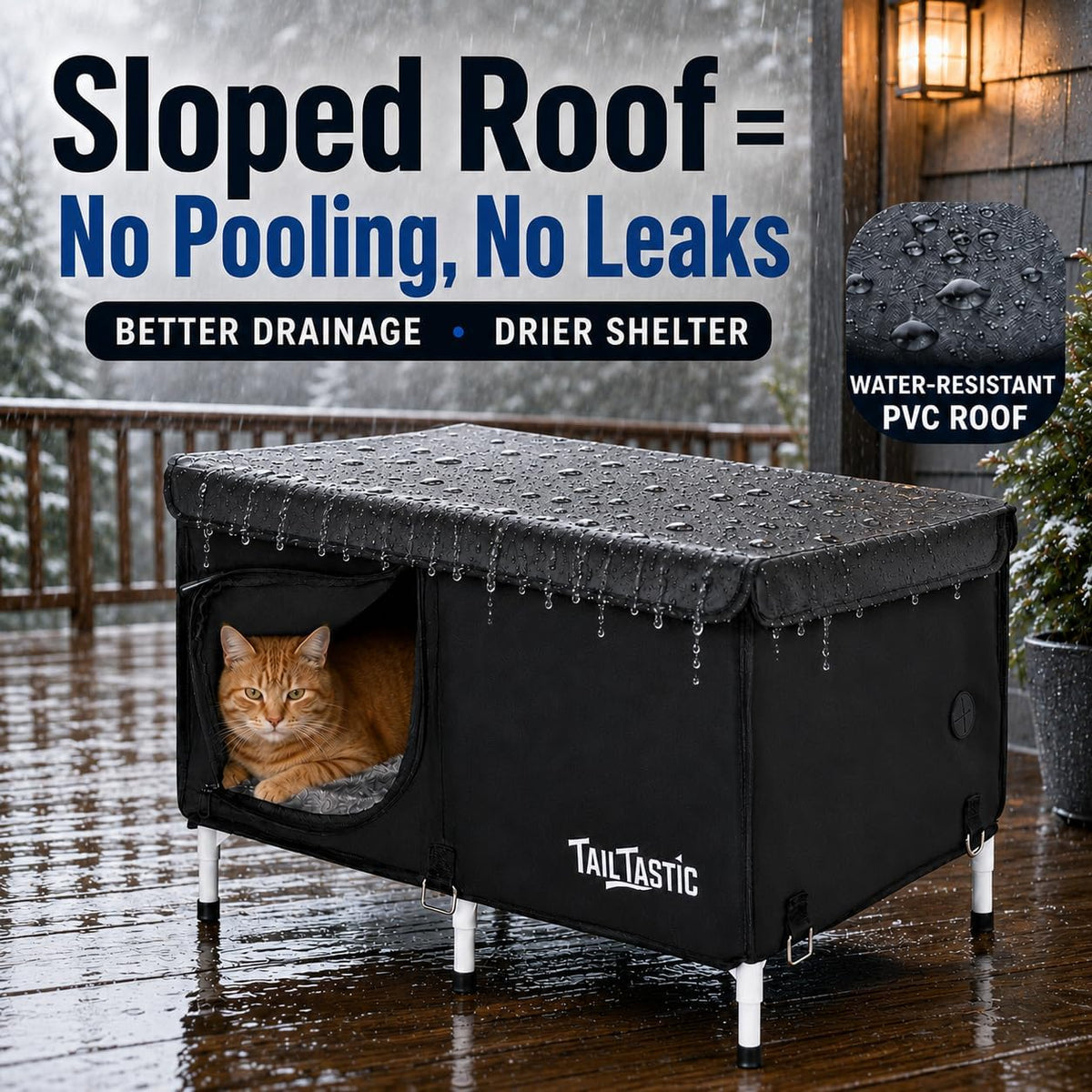 Outdoor Cat House Elevated - Black - image 2