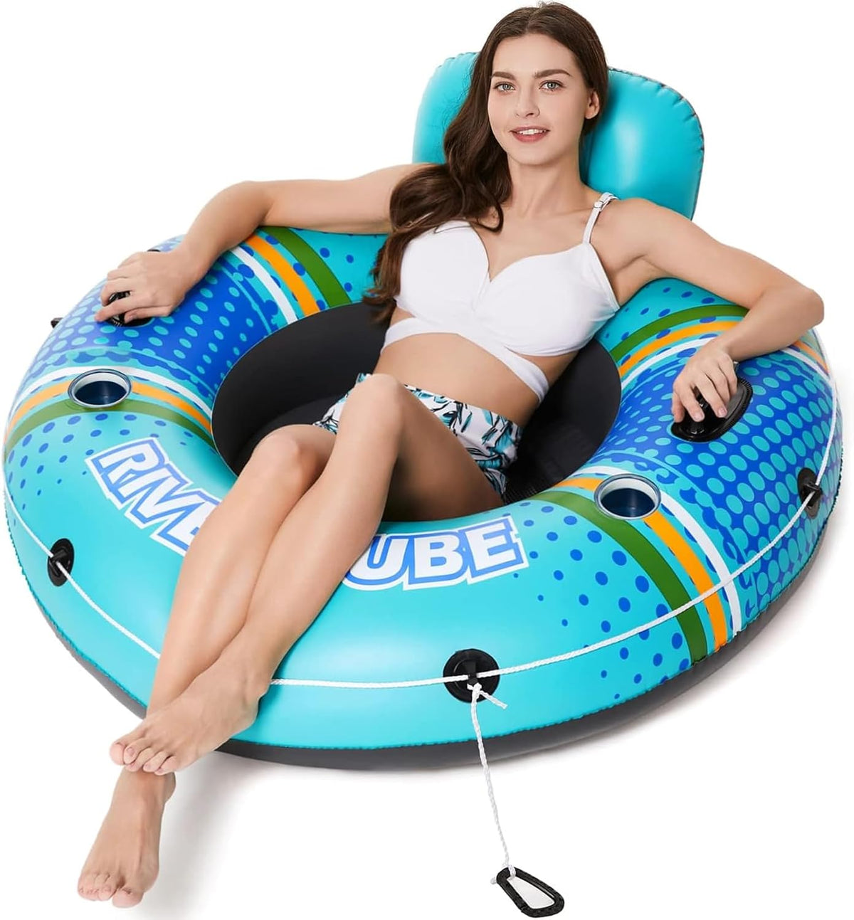 Jasonwell Inflatable River Tube Float - Large / Cyan
