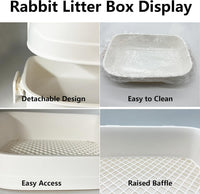 Rabbit Litter Box Bunny Corner Potty Training Litter Toilet Pet Pan – Daily Care for Small Pets - White - image 2