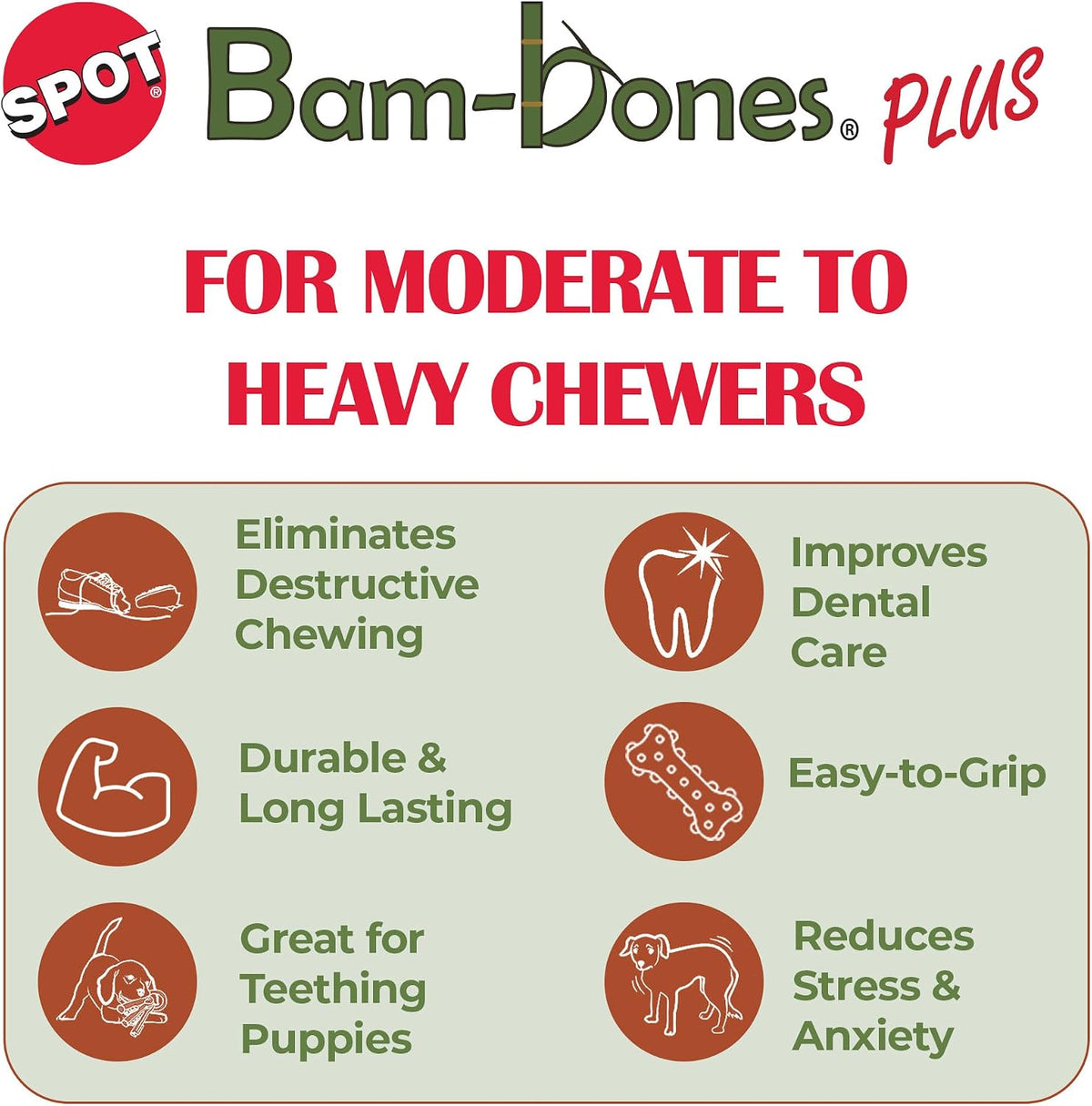 SPOT Bam-Bones Plus T-Bone Dog Chew - Beef / Medium - image 4