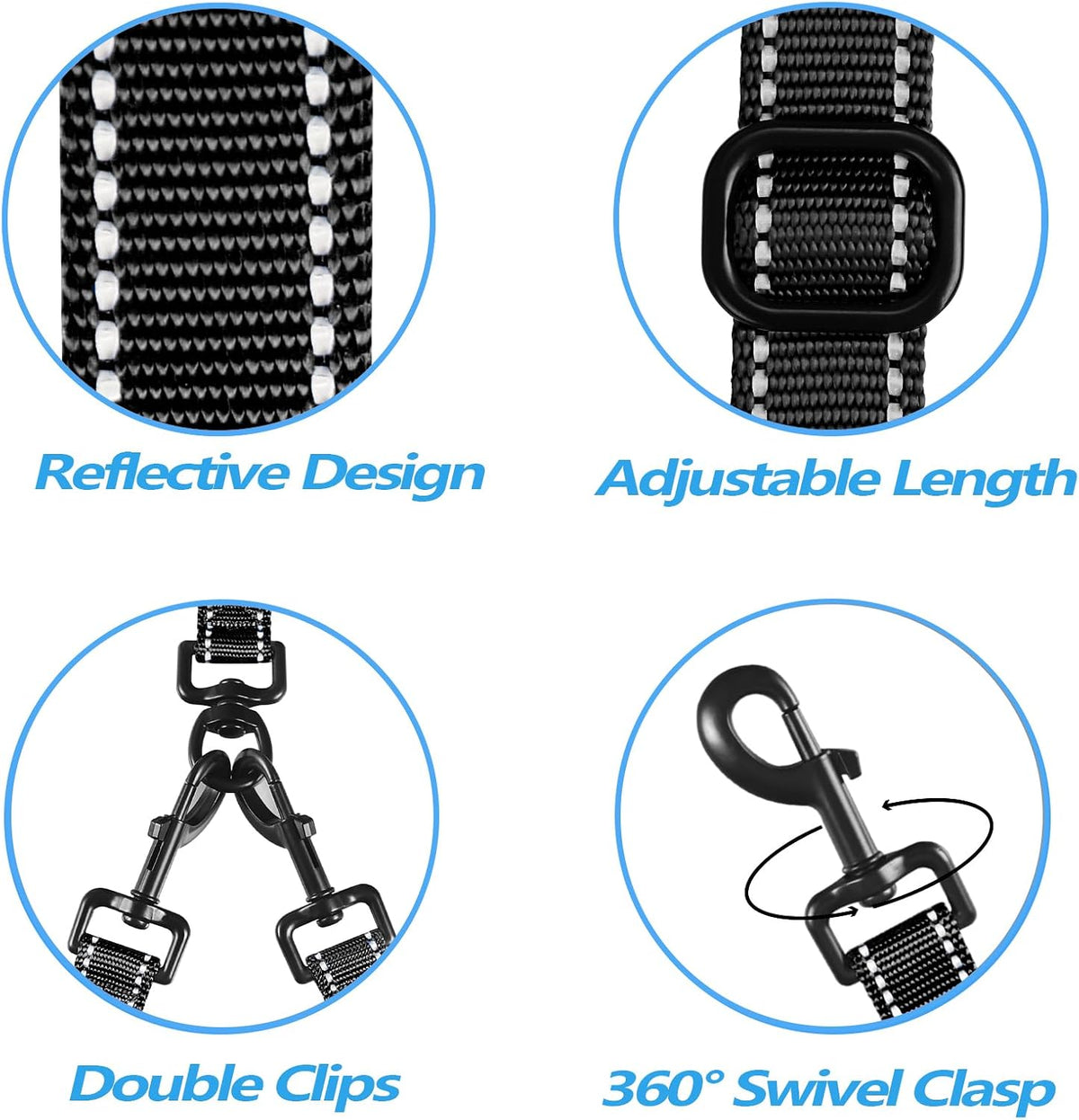 Double Dog Leash, No Tangle Dual Leash - Black - image 4
