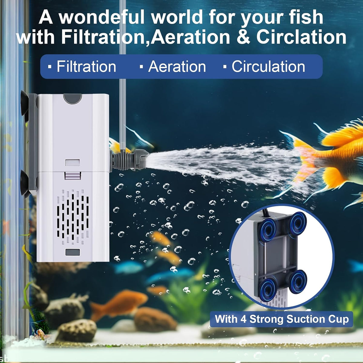 265 GPH 4-In-1 Aquarium Filter - 7 W-132 GPH - image 3