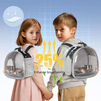 Small Bird Travel Backpack Carrier Cage - Black / Metal Tray + Cups - image 4