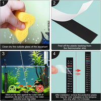Aquarium Thermometer Strips, Fish Tank Thermometer Sticker 4 PCS – Essentials for Fish - 4 Count (Pack of 1) - image 2