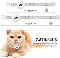 AirTag Cat Collar, Reflective Kitten Collar Breakaway – Essentials for Cats - White/White - image 4