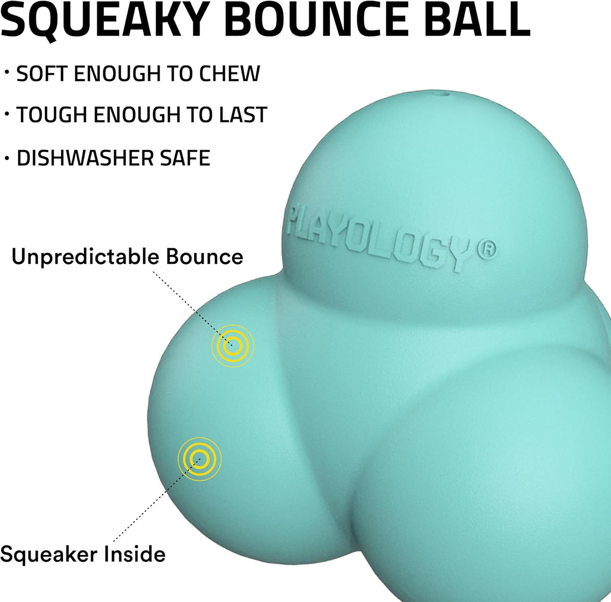 Playology Squeaky Bounce Dog Ball for Large Dogs, Jumbo - image 2