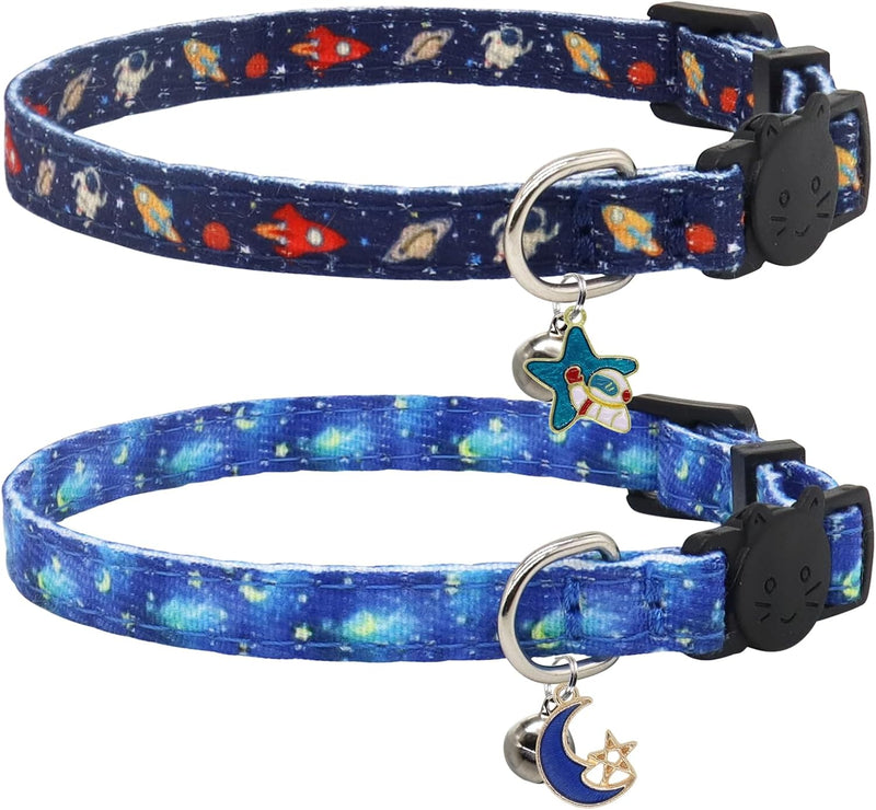 Cat Collar Breakaway for Boy and Girl Cats, Dinosaurs Shaped – Essentials for Cats - Astronaut / 7-11''