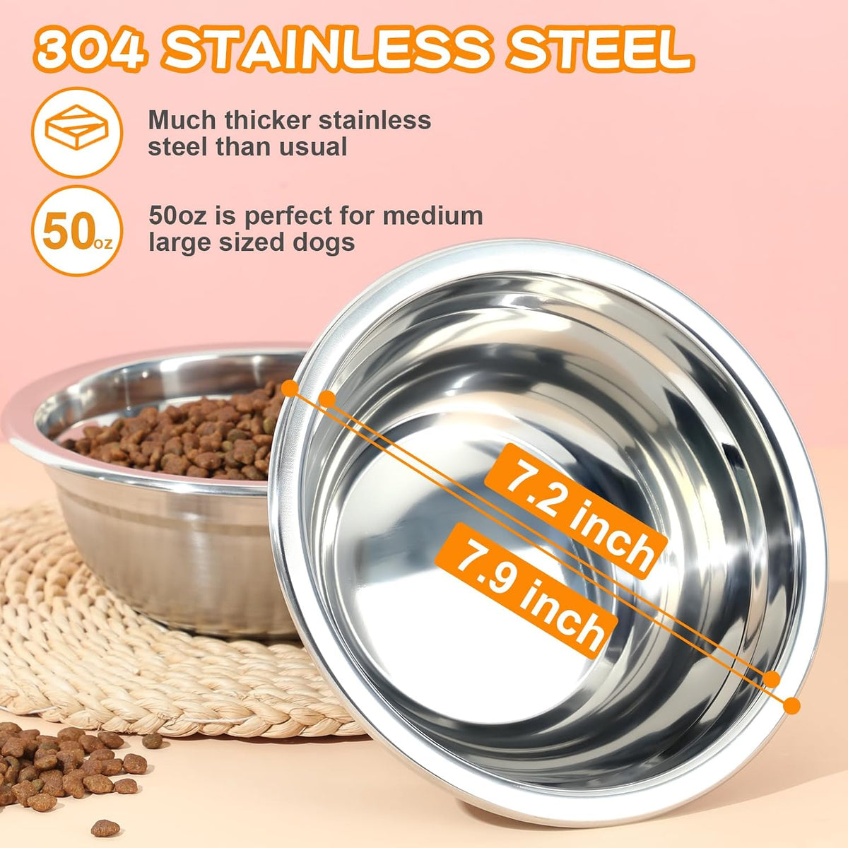 Slow Feeder Dog Bowl, Slow Down Eating Anti-Choking Bloat Stop Maze Design Dog Dishes Fit - Stainless steel bowl - image 2