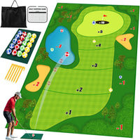 TOY Life chipping golf game mat with sticky balls, scoring zones, sand traps and water hazards - view 3