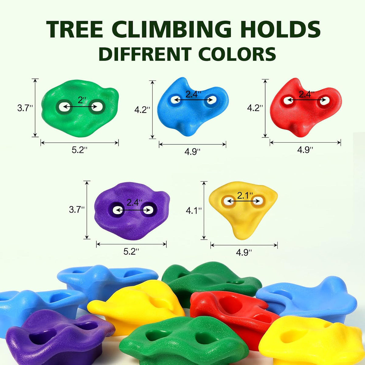 TOPNEW 12 Ninja Tree Climbing Holds for Kids Climber - 12 Pcs Multicolor Color 1 - image 3