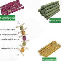 ANDES Rabbit Chew Toys, Pet Bunny Tooth Chew Toys Organic Natural Apple Wood Grass Cake Ideal - 28PCS - image 3