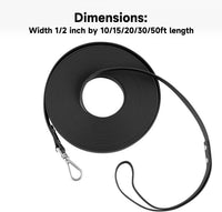 Dog Training Long Leash Waterproof Long Line Heavy Duty Outdoor - 30FT / Black - image 2