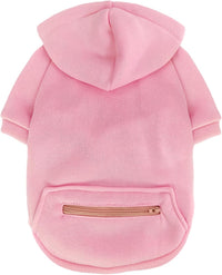 Dog Hoodies for Small Dogs with Zipper Pocket - Pink2 / X-Small - image 3