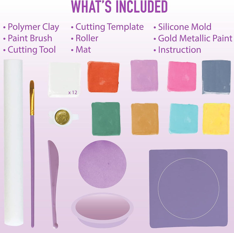 JOiFULi Make Your Own Clay Jewelry Bowls Arts and Crafts Kit - 2-Pack