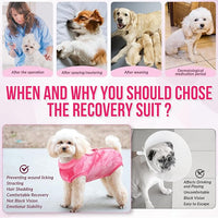 Lukovee Recovery Suit for Dogs, Onesie Surgery Recovery Suit for Female Male Dogs, Abdominal Wounds Cone E-Collar Alternative Prevent Licking Spay Recovery Suit (Pink,X-Large)