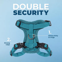 Voyager Escape-Proof Step-in Harness & Leash, Moss Green - Turquoise / S (Chest: 15 - 18") - image 2