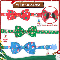 PUPTECK Halloween Cat Collar Breakaway with Bells, Kitten Outfit – Essentials for Cats - Red&Green&Blue / NECK (7.87"-11.8") - image 2